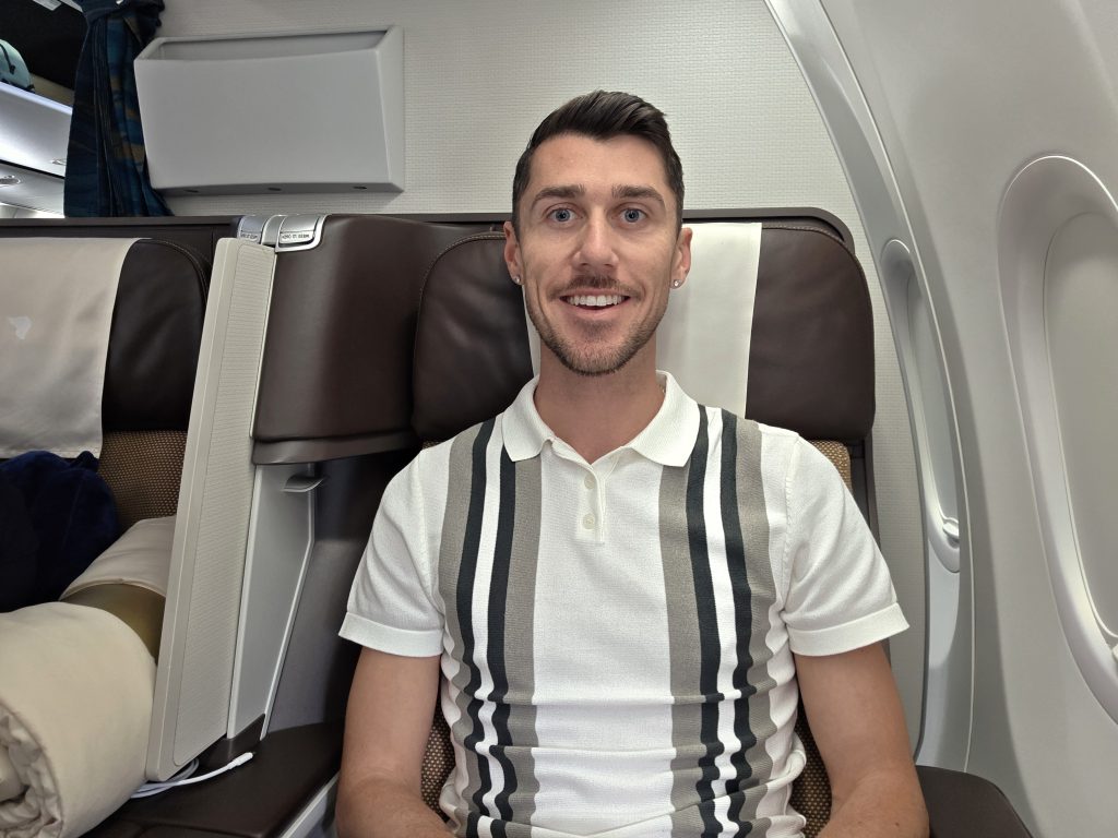 Blake Hatton on the Oman Air Business Class B737