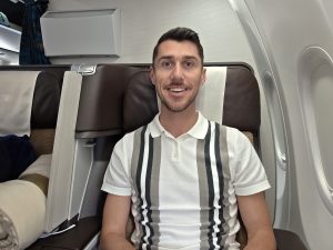 Blake Hatton on the Oman Air Business Class B737