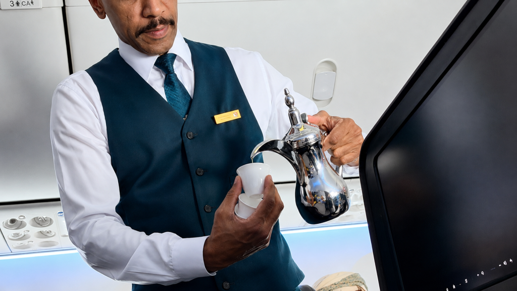 Omani Coffee on the Oman Air Business Class B737