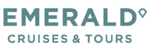 Emerald Cruises & Tours logo in teal typography.