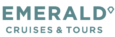 Emerald Cruises & Tours logo in teal typography.