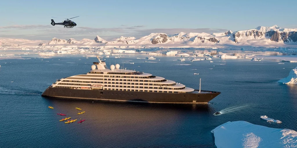 Scenic Eclipse Scenic Luxury discover yachts in Antarctica with helicopter