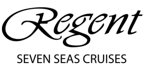 Regent logo with cursive 'Regent' and 'SEVEN SEAS CRUISES' tagline.