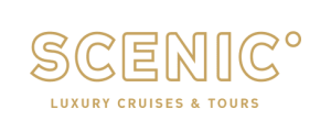 SCENIC° logo with the tagline 'LUXURY CRUISES & TOURS' on a blue-gray background