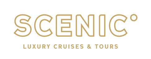 SCENIC° logo with the tagline 'LUXURY CRUISES & TOURS' on a blue-gray background